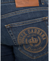 Dolce & Gabbana Slim Fit Distressed Jeans Men Khaki Pants