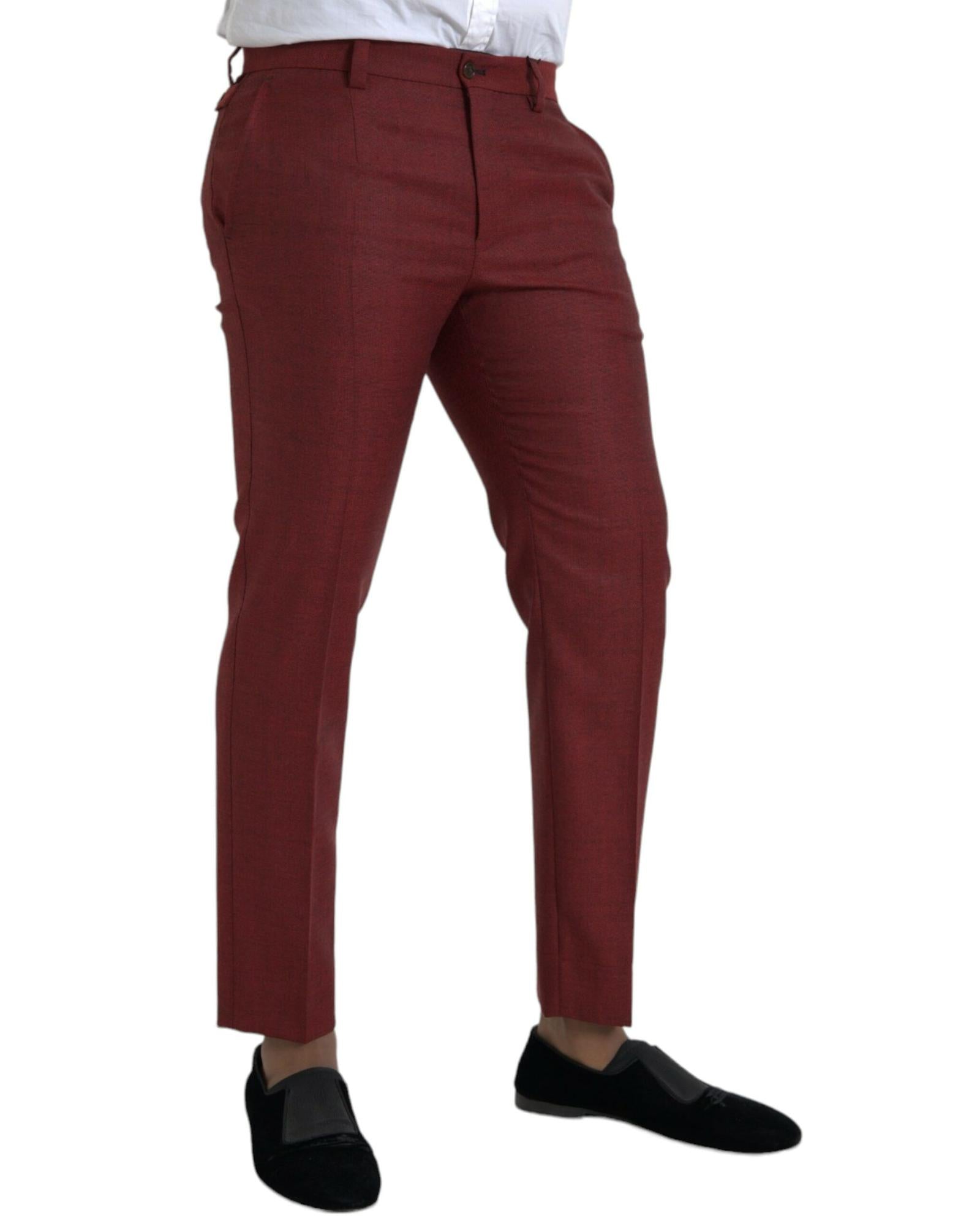 Dolce & Gabbana Classic Fit Dress Pants in Red