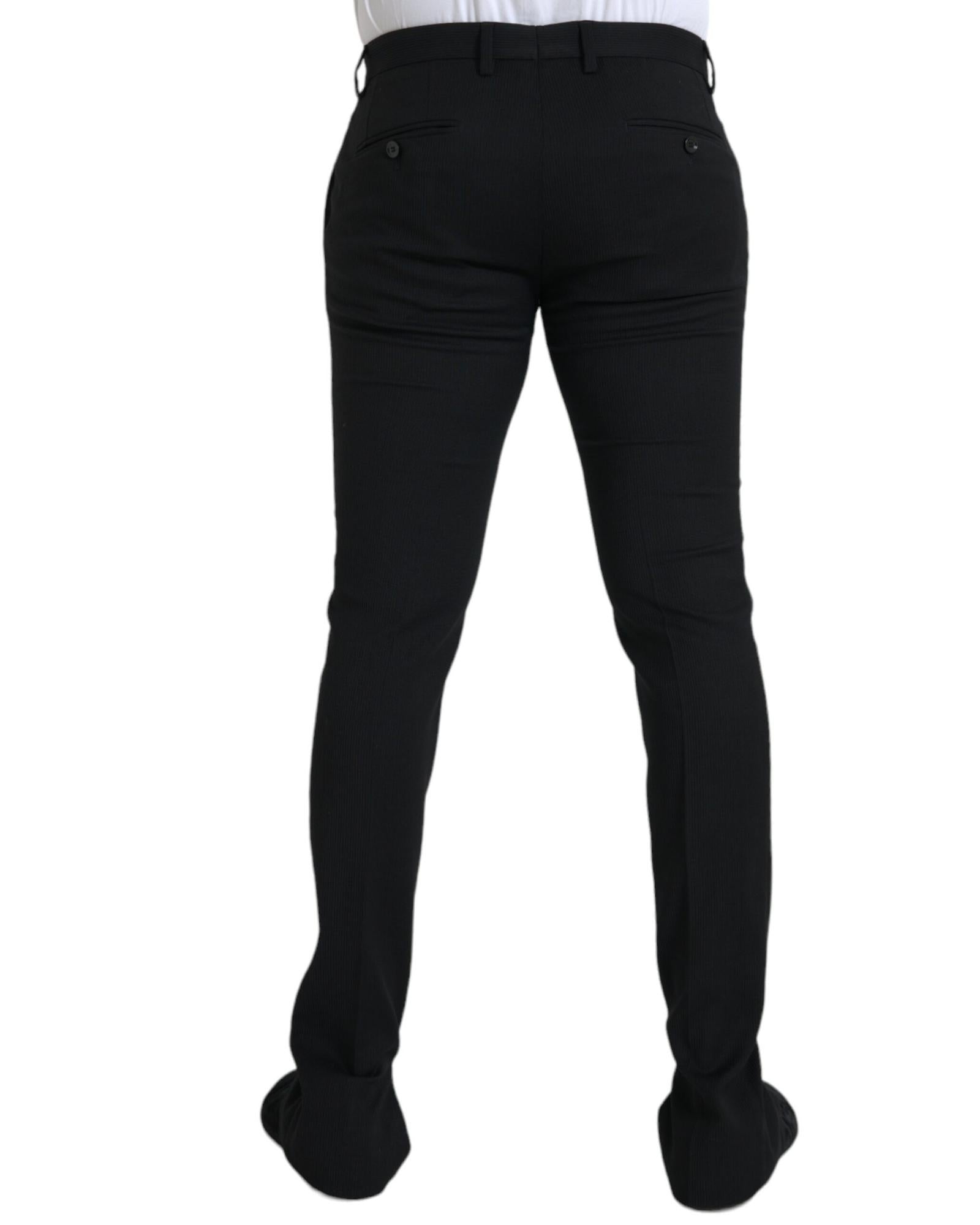 Dolce & Gabbana Slim Fit Pinstripe Trousers Black