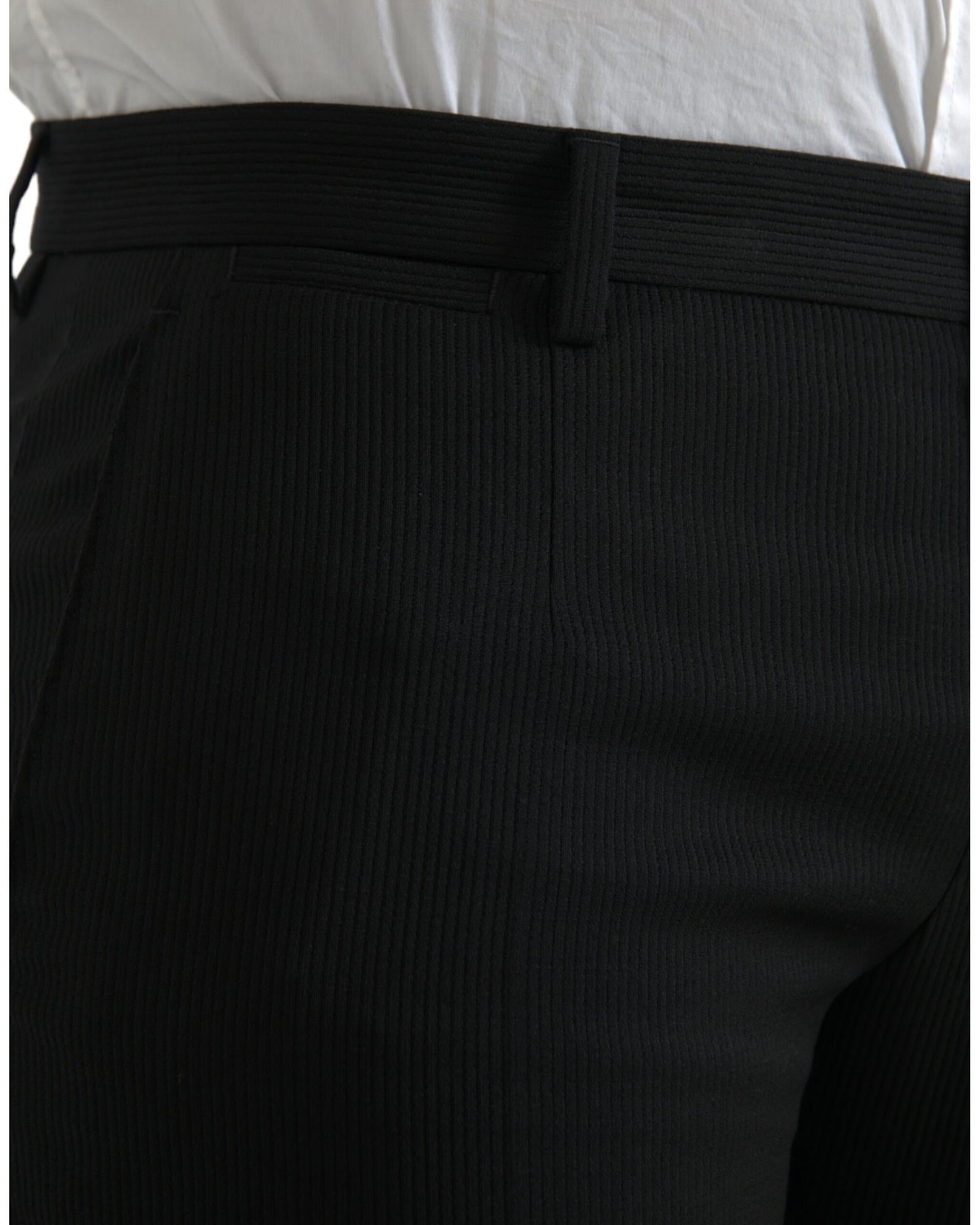 Dolce & Gabbana Slim Fit Pinstripe Trousers Black