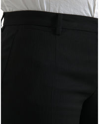 Dolce & Gabbana Slim Fit Pinstripe Trousers Black