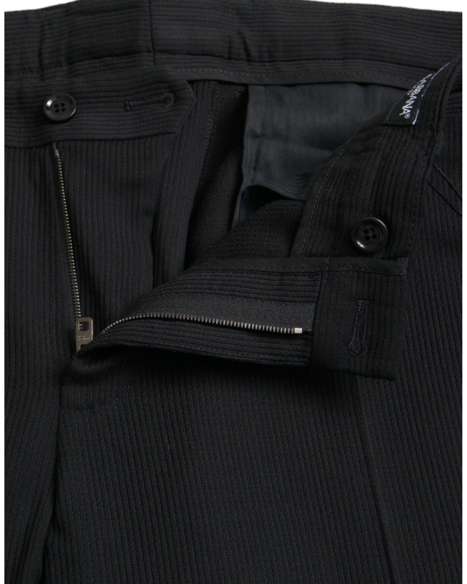 Dolce & Gabbana Slim Fit Pinstripe Trousers Black