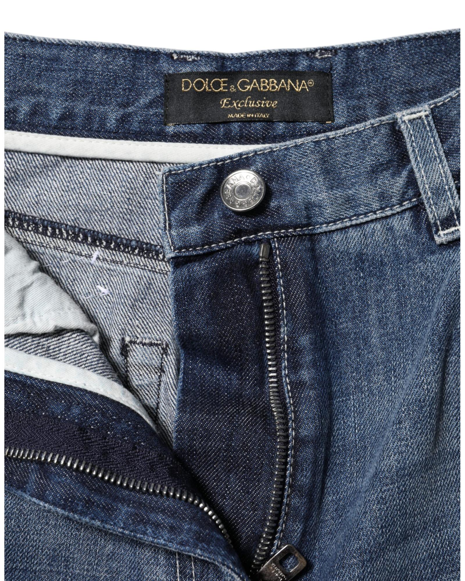 Dolce & Gabbana Wide Leg Denim Jeans Women Blue Jeans & Pants