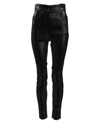 Dolce & Gabbana Metallic Finish Skinny Pants Women Black Jeans & Pants
