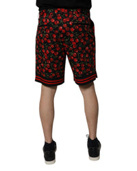 Dolce & Gabbana Cherry Print Shorts Men Black And Red