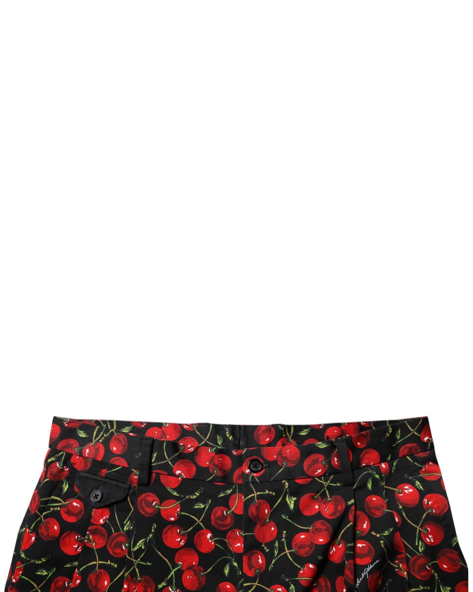 Dolce & Gabbana Cherry Print Shorts Men Black And Red