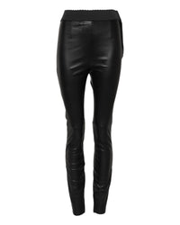 Dolce & Gabbana Leather Slim Pants Women Black Jeans & Pants