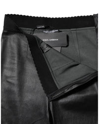 Dolce & Gabbana Leather Slim Pants Women Black Jeans & Pants