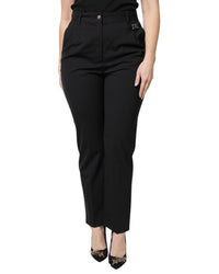 Dolce & Gabbana Tailored HighWaist Trousers Women Black Pants 10 Black