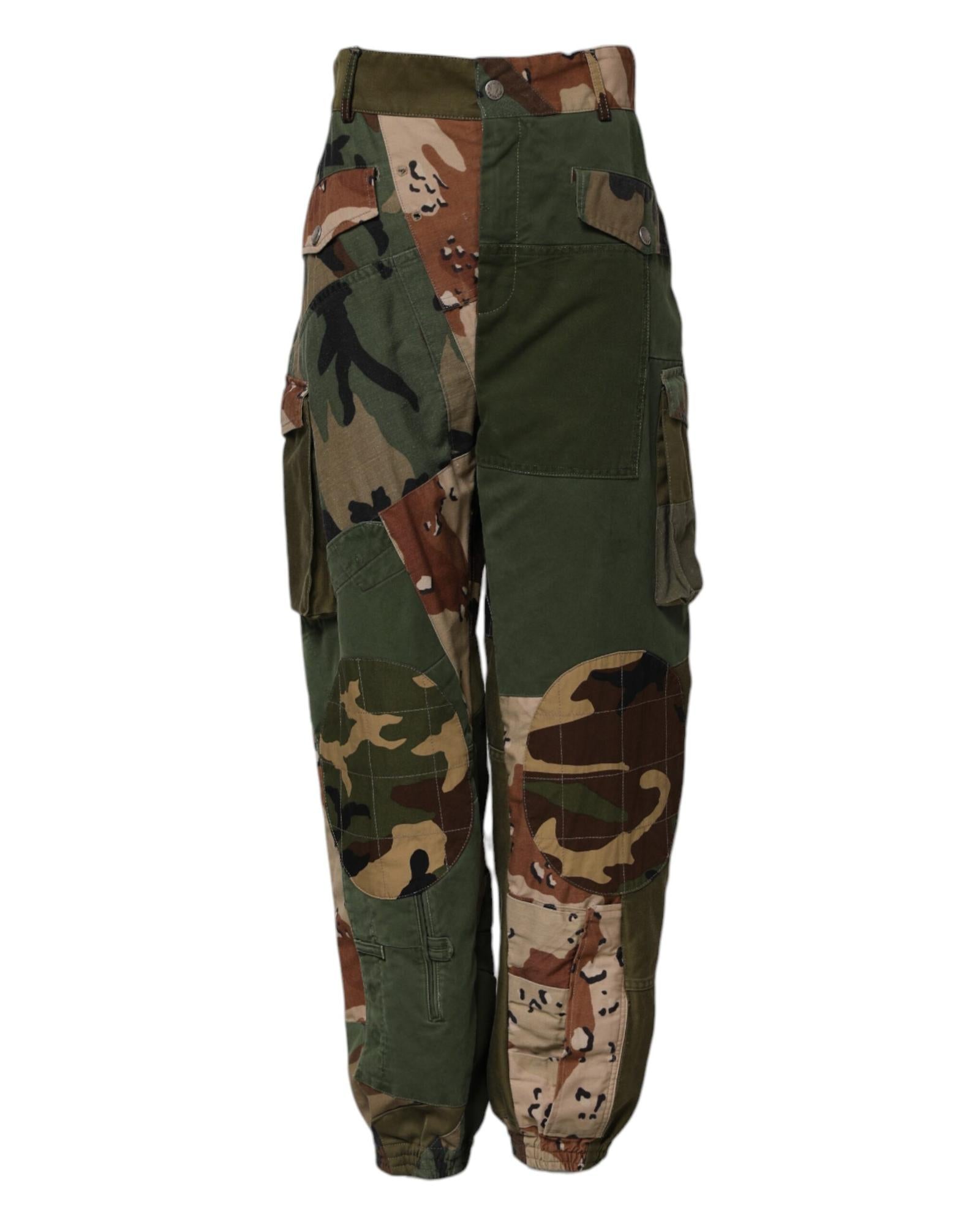 Dolce & Gabbana Patchwork Camouflage Pants Women Multicolor Jeans & Pants