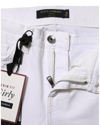 Dolce & Gabbana Floral Embroidered Jeans Women White Jeans & Pants