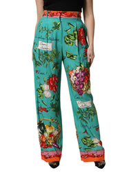 Dolce & Gabbana Vegetable Print Wide Leg Pants Women Green