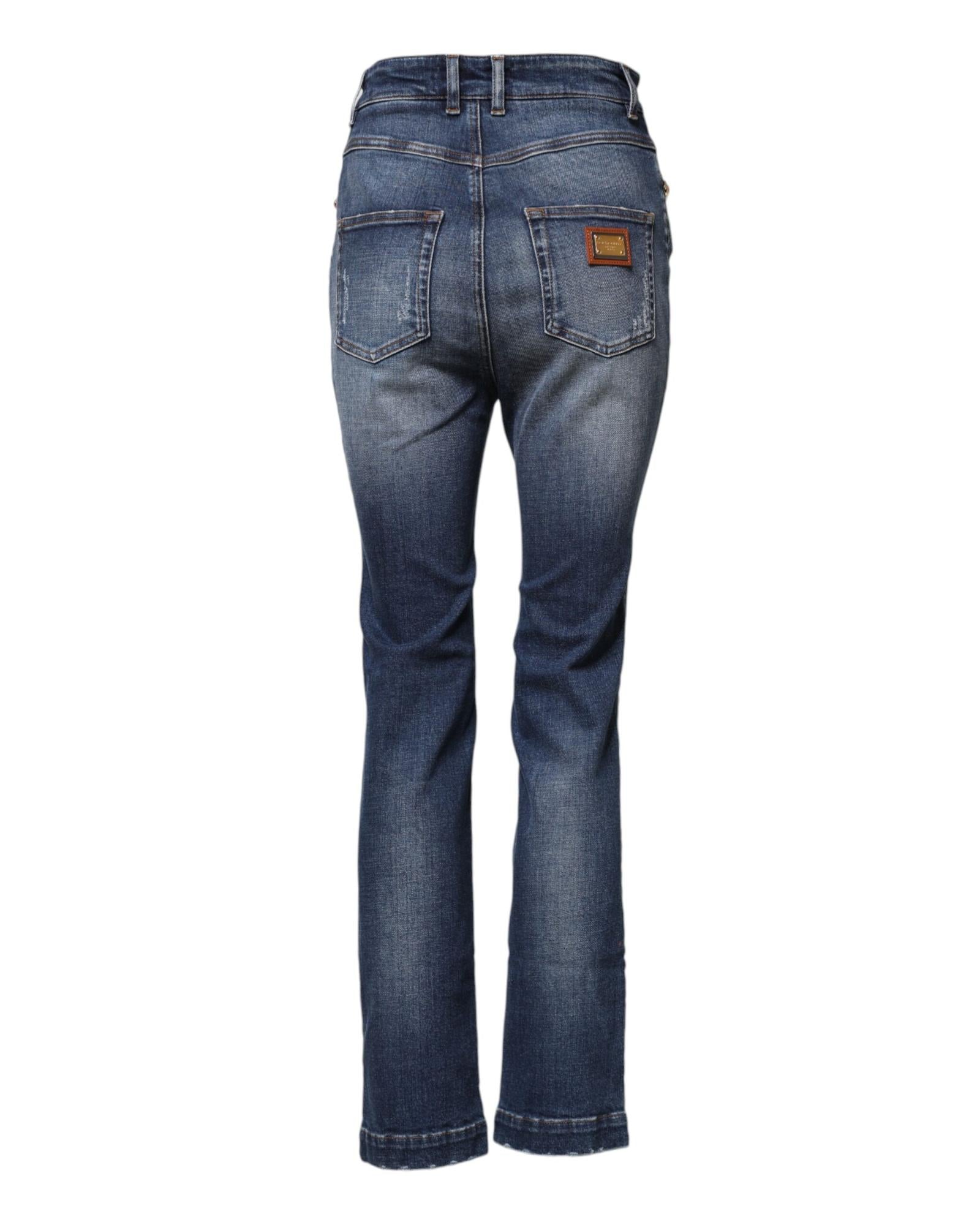 Dolce & Gabbana Embellished Denim Jeans Women Blue Jeans & Pants