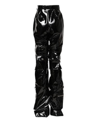 Dolce & Gabbana Cargo Style Shiny Pants Women Black Jeans & Pants