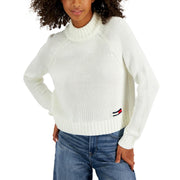 Womens Knit Ribbed Mock Turtleneck Sweater