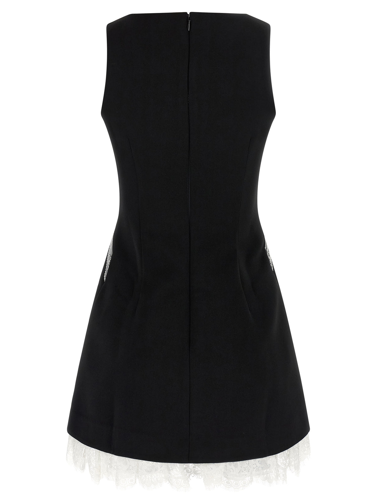Self Portrait Women 'Black Crêpe Bow Lace Mini' Dress