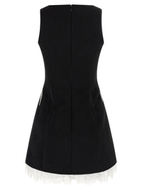 Self Portrait Women 'Black Crêpe Bow Lace Mini' Dress