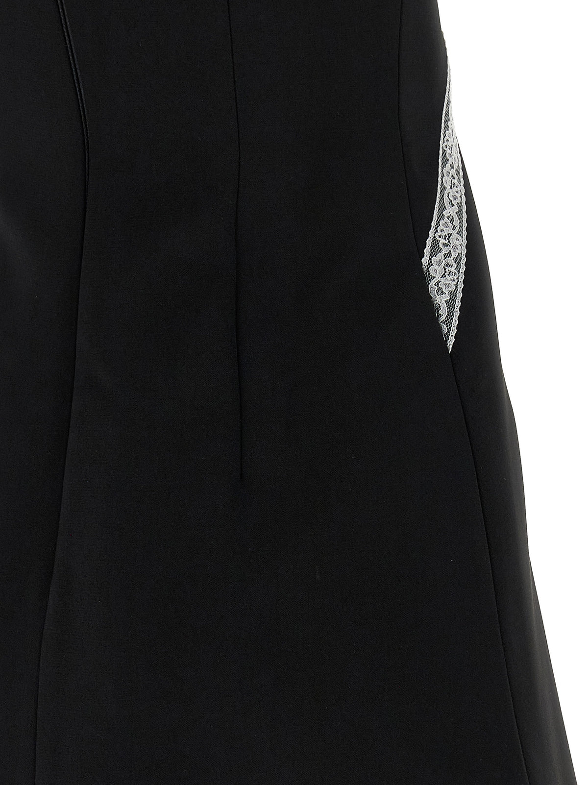 Self Portrait Women 'Black Crêpe Bow Lace Mini' Dress