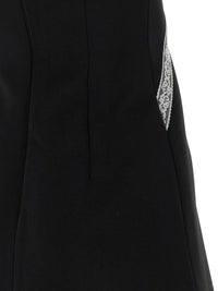 Self Portrait Women 'Black Crêpe Bow Lace Mini' Dress