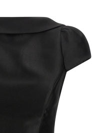 SELF PORTRAIT Self Portrait Women 'Black Taffetà Collared Mini' Dress