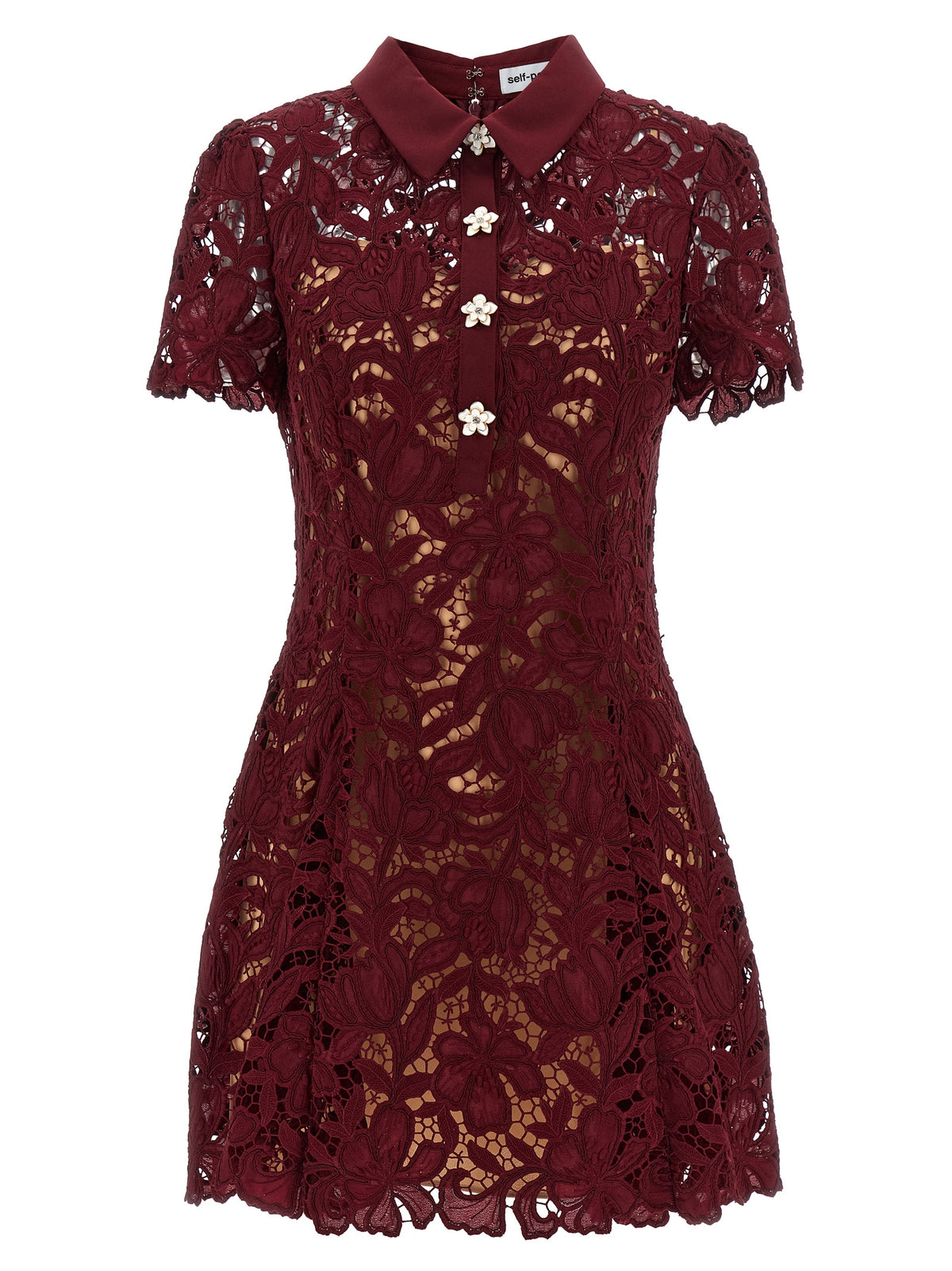 Self Portrait Women 'Burgundy Lace Mini' Dress