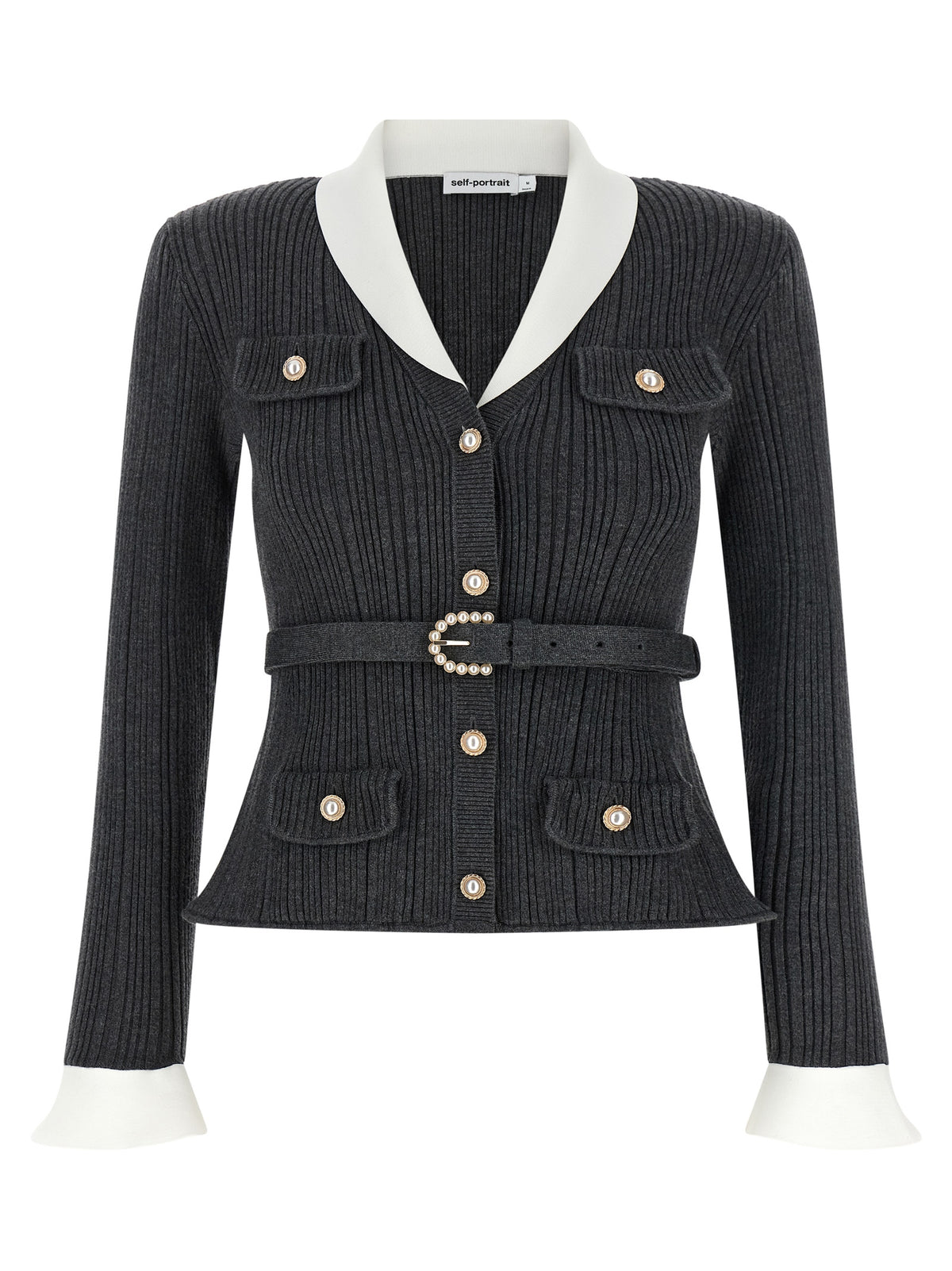 SELF PORTRAIT Self Portrait Women Ribbed Cardigan