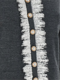 SELF PORTRAIT Self Portrait Women 'Grey Lace Collar Knit' Cardigan