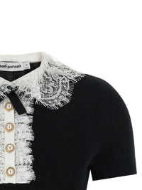 SELF PORTRAIT Self Portrait Women 'Black Knit Lace Collar' Top