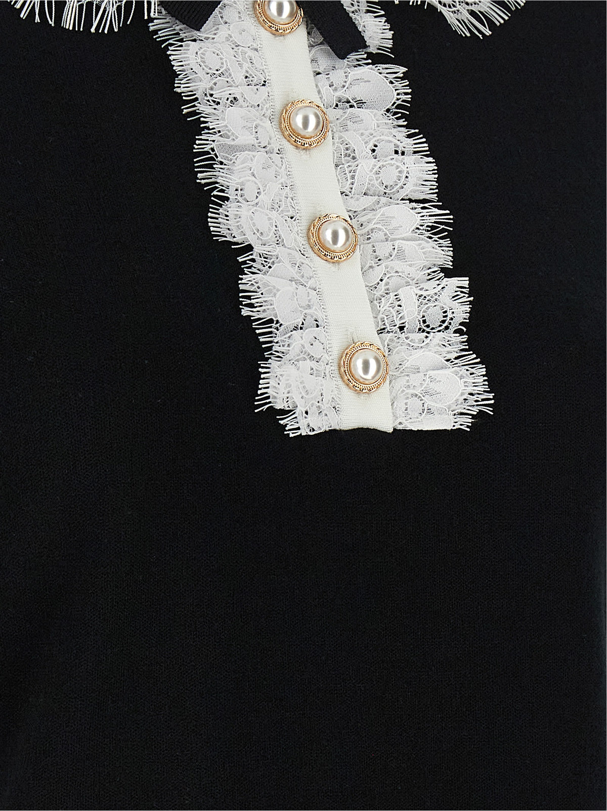 SELF PORTRAIT Self Portrait Women 'Black Knit Lace Collar' Top