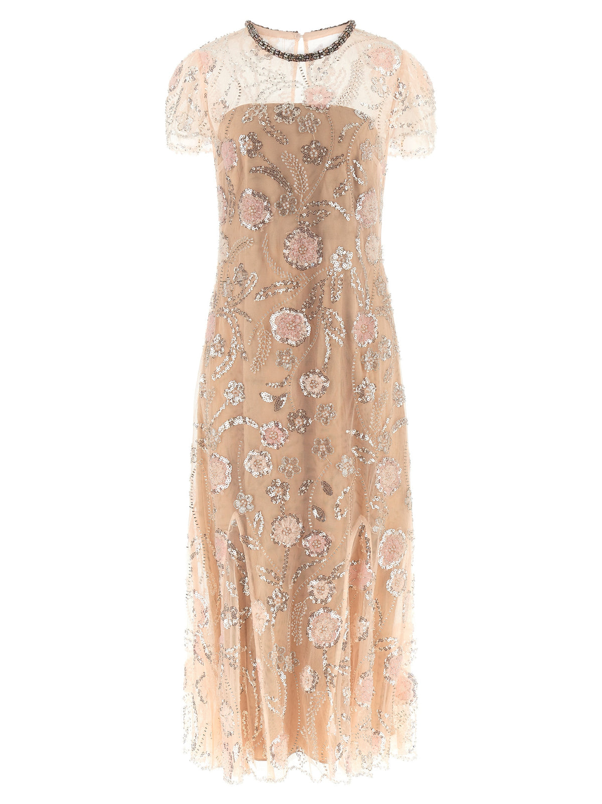 SELF PORTRAIT Self Portrait Women 'Pink Flower Sequin Embellished Midi' Dress