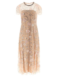 SELF PORTRAIT Self Portrait Women 'Pink Flower Sequin Embellished Midi' Dress