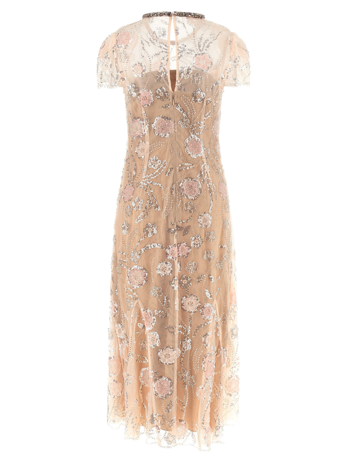 SELF PORTRAIT Self Portrait Women 'Pink Flower Sequin Embellished Midi' Dress