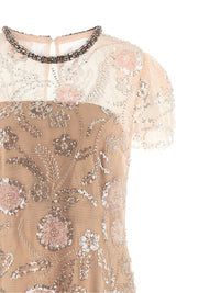 SELF PORTRAIT Self Portrait Women 'Pink Flower Sequin Embellished Midi' Dress