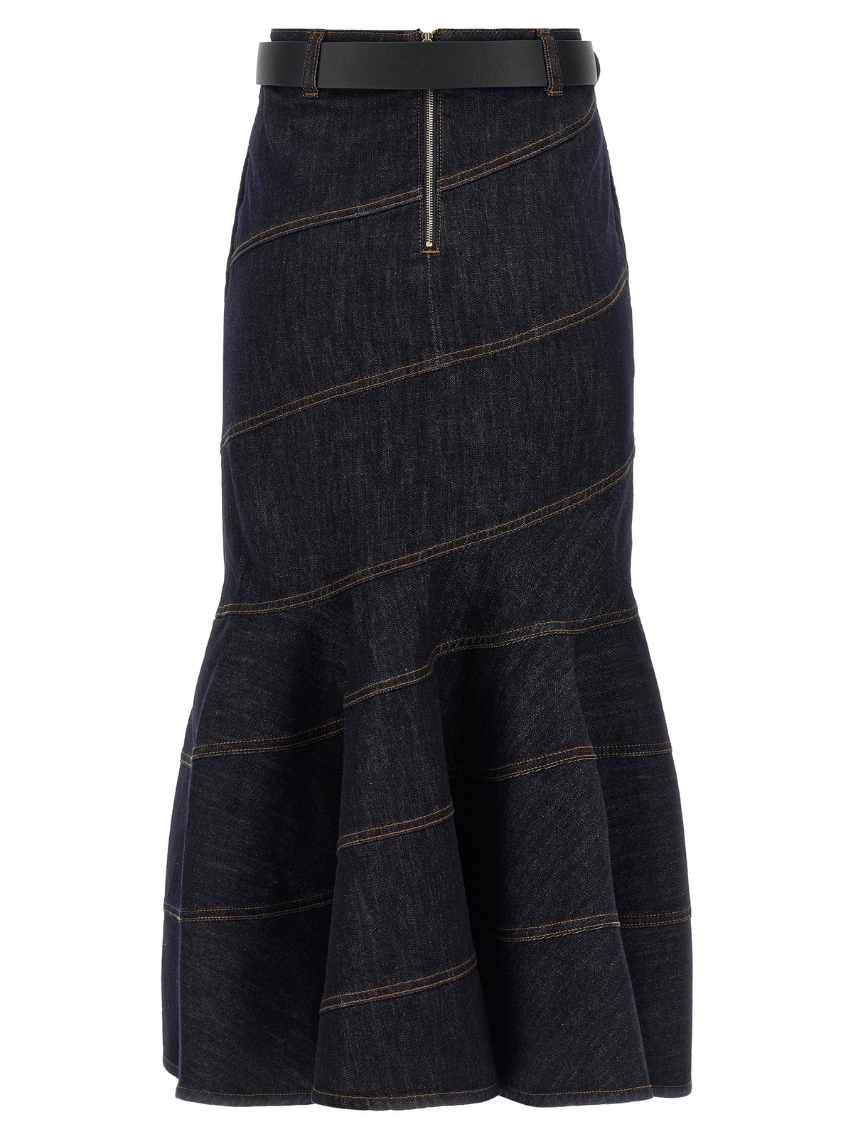 SELF PORTRAIT Self Portrait Women 'Indigo Denim Belted Midi' Skirt