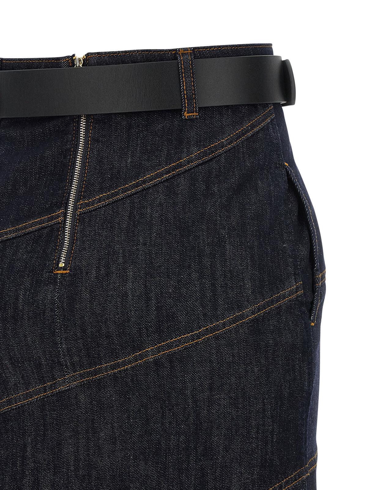 SELF PORTRAIT Self Portrait Women 'Indigo Denim Belted Midi' Skirt
