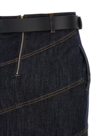 SELF PORTRAIT Self Portrait Women 'Indigo Denim Belted Midi' Skirt