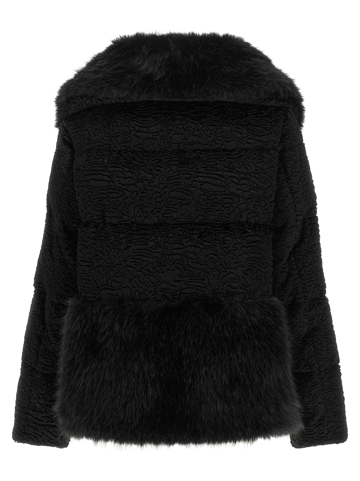 Herno Women Black Astrakhan Effect Jacket