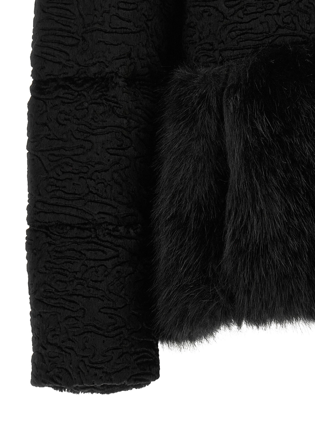 Herno Women Black Astrakhan Effect Jacket