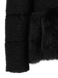 Herno Women Black Astrakhan Effect Jacket