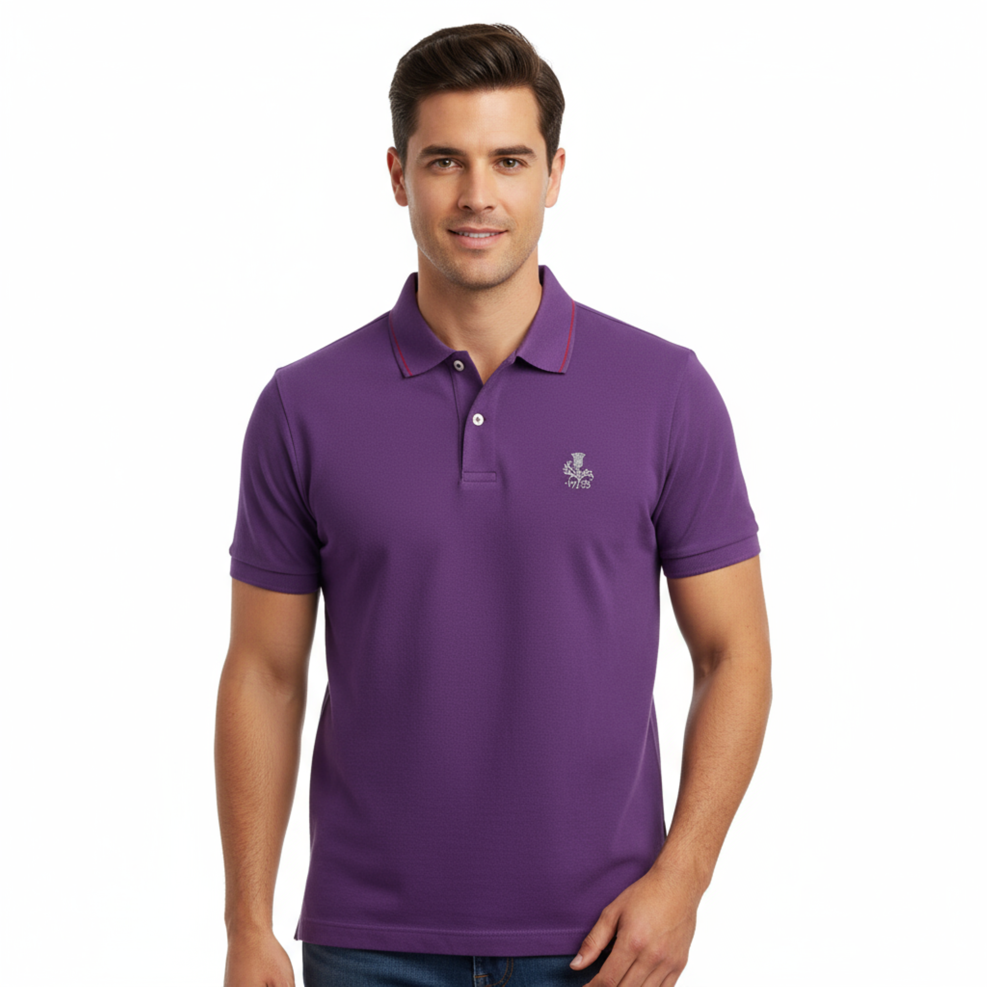 Piacenza Pure Cotton Purple Short Sleeve Polo Shirt-S – Bluefly