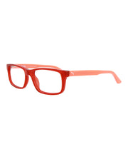 Puma Kids Unisex Square/Rectangle Red Orange Transparent Fashion Designer Eyewear