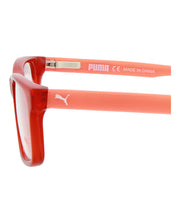 Puma Kids Unisex Square/Rectangle Red Orange Transparent Fashion Designer Eyewear