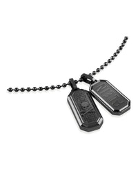Philipp Plein Mens Plein Double Tag Bead Chain Necklace