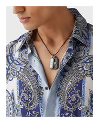 Philipp Plein Mens Plein Double Tag Bead Chain Necklace