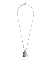 Philipp Plein Philipp Plein Mens Plein Double Tag Bead Chain Necklace