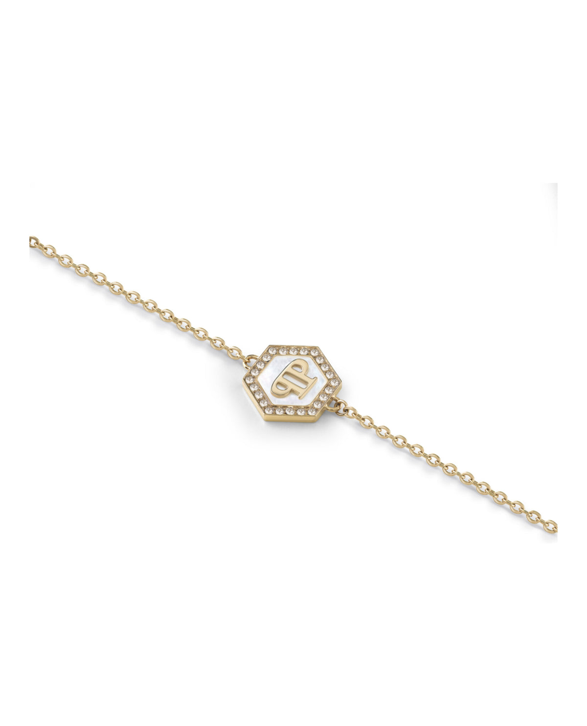 Philipp Plein Philipp Plein Womens Plein Mini Logo Crystal Cable Chain Necklace