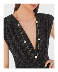 Philipp Plein Philipp Plein Womens Plein Mini Logo Crystal Cable Chain Necklace