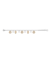 Philipp Plein Womens 3D $kull Crystal Cable Chain Bracelet