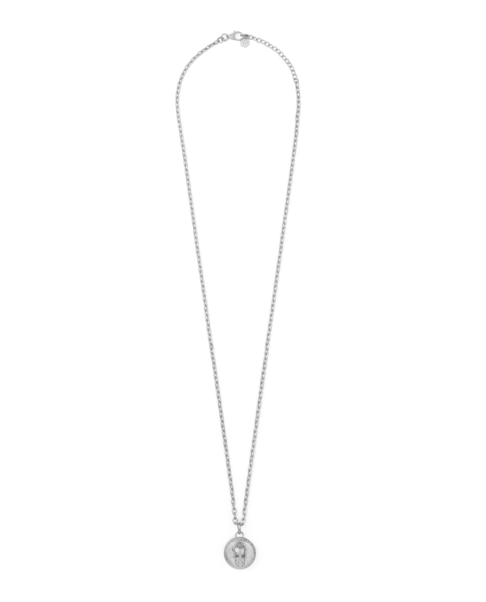 Philipp Plein Mens 3D $kull Crystal Cable Chain Necklace
