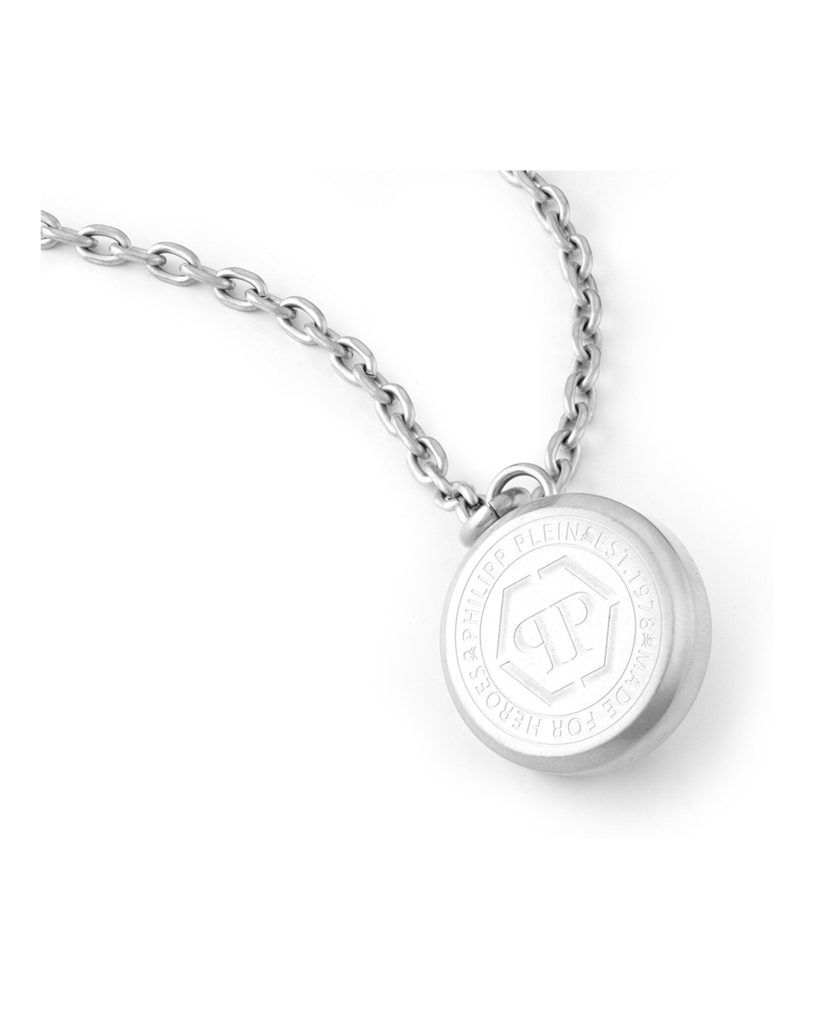 Philipp Plein Mens 3D $kull Crystal Cable Chain Necklace